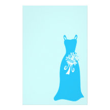Blaue Brautjungfern-Brautbriefpapier Druckpapier