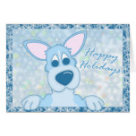 Blaue eisige Pembroke-Walisercorgi-Weihnachtskarte