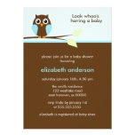 Blaue Eulen-Babyparty-Einladungen