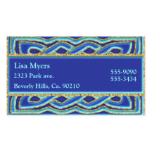 Blaue Farben u. verziertes metallisches Gold Visitenkartenvorlage