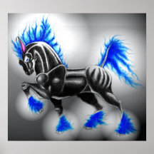 Blaue Flamme Plakatdrucke