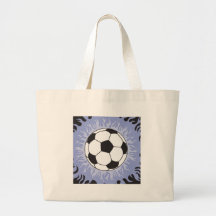 blaue Flammen des Fußballs Leinentasche