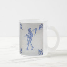 Blaue Fliese Delfts - Schablone Teehaferl