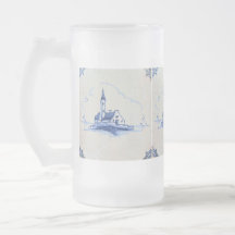 Blaue Fliese klassischer Antiquarian-Delfts - Kirc Kaffeetassen