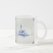 Blaue Fliese klassischer Antiquarian-Delfts - Kirc Kaffeehaferl