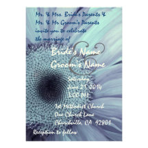 BLAUE Gerber Gänseblümchen-Hochzeits-Einladung