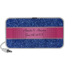 Blaue Glitter-Gastgeschenke Hochzeit Mini Lautsprecher