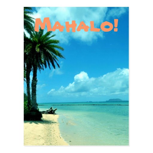 Blaue Hawaii-Strand-Postkarte