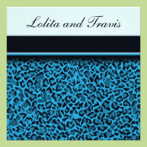 Blaue Leopard-Hochzeits-Einladung einladungen