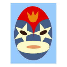 Blaue Lucha Libre Maske Postkarten