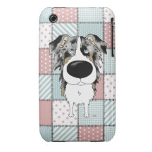 Blaue Merle Australier-Steppdecke iPhone 3 Case-Mate Hülle