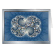 Blaue metallische Fraktal notecards karten