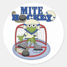 Blaue Milben-Hockey-Tormann-T-Shirts und Geschenke Sticker