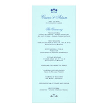 Blaue Orchideen-Hochzeits-Programm Werbekarte