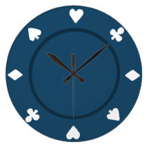 Blaue Poker-Chip-Uhr