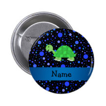 Blaue Polkapunkte der personalisierten Namensschil Anstecknadelbutton