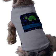 Blaue Polkapunkte der personalisierten Namensschil Hund T-shirts