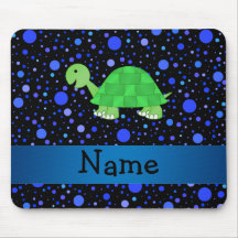 Blaue Polkapunkte der personalisierten Namensschil Mousepads
