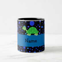 Blaue Polkapunkte der personalisierten Namensschil Kaffee Tasse