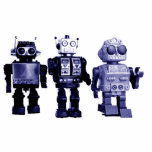 blaue Roboterfotoskulptur