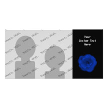 Blaue Rose, schwarzer Hintergrund Bild Karte