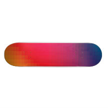 Blaue, rote, gelbe Pixel Personalisierte Skateboards