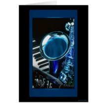 Blaue Saxophon-Karte
