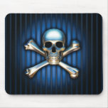 Blaue Schädel-Mausunterlage Mousepad