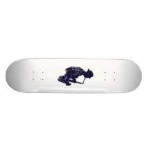 Blaue Seitenansicht-Kontur des Saxspielers Skateboardbretter