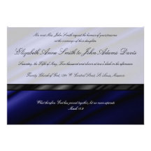 Blaue Silk Hochzeits-Einladung