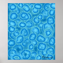 "BLAUE SPRUDELNDE " PLAKATDRUCKE