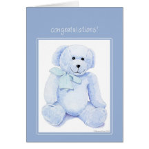 Blaue Teddybär-Glückwunsch-Karte