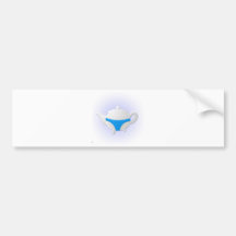 Blaue Teekanne und Wäsche Autosticker