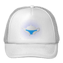 Blaue Teekanne und Wäsche Retrokult Cap