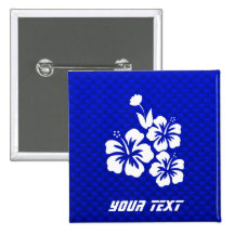 Blaue tropische Blumen Anstecknadel