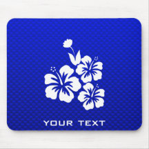 Blaue tropische Blumen Mauspads