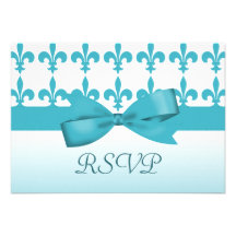 Blaue u. weiße Wedding Lilie Ankündigungskarte