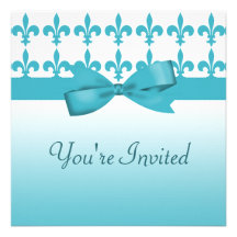 Blaue u. weiße Wedding Lilie Personalisierte Ankündigungskarte