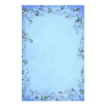 Blaue Vintage Blumenhochzeit Druckpapier