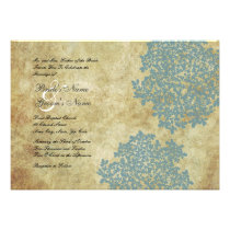 Blaue Vintage Hochzeits-mit Blumeneinladungen einladungen