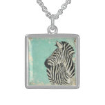 Blaue Vintage Zebra-Halskette