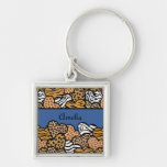 Blaue wilde Herzen Keychain Schlüsselanhänger