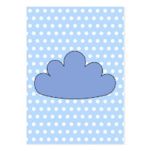 Blaue Wolke auf den blauen und weißen Polka-Punkte Visitenkarten