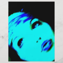 Blaue Wörter Flyerdesign