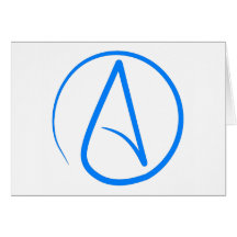 Blauer Atheist A Grußkarten