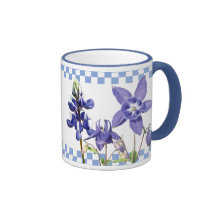 Blauer Blumen-Becher Haferl