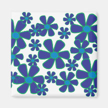 Blauer Blumen-Magnet Kühlschrankmagnete