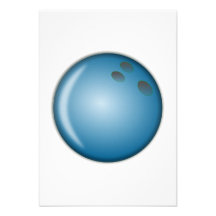 Blauer Bowlings-Ball Einladung