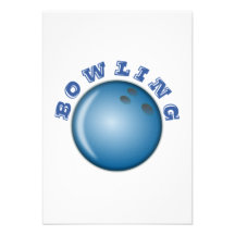 Blauer Bowlings-Ball Individuelle Einladung