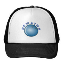 Blauer Bowlings-Ball Trucker Kappe